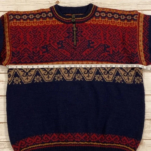 Vintage Dale Of Norway Olympic Nagano 1998 Quarter Zip Wool Sweater XL - Picture 2 of 12